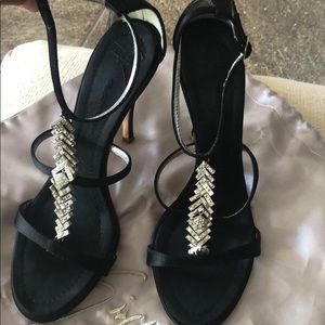 Gorgeous black satin heels